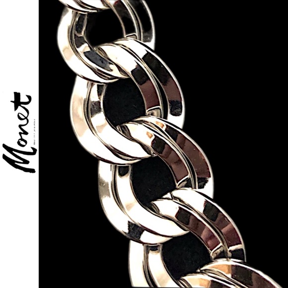NEW RARE Vintage 80’s Monet Chunky Graduated Curb Chain Necklace - Picture 6 of 10